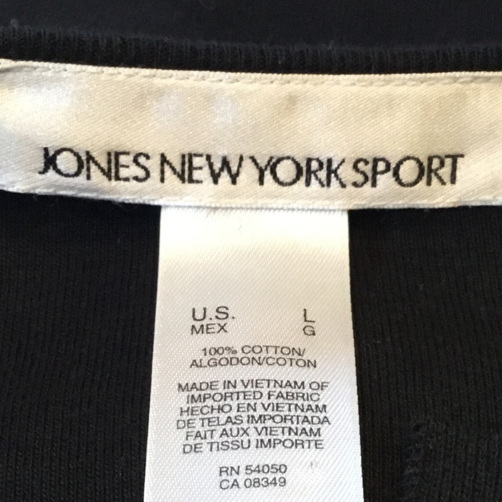Jones New York Sport Black Cotton Top - Picture 3 of 4